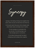 Synergy Word of Intention Framed print 13x18 cm / 5x7″ Dark wood frame Carbon paper