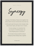Synergy Word of Intention Framed print 21x29.7 cm / 8x12" Black frame Linen paper