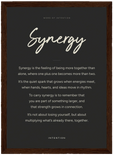 Synergy Word of Intention Framed print 21x29.7 cm / 8x12" Dark wood frame Carbon paper