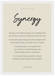 Synergy Word of Intention Framed print 21x29.7 cm / 8x12" White frame Linen paper