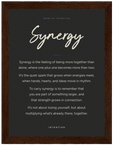 Synergy Word of Intention Framed print 30x40 cm / 12x16″ Dark wood frame Carbon paper