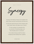 Synergy Word of Intention Framed print 30x40 cm / 12x16″ Dark wood frame Linen paper