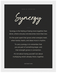 Synergy Word of Intention Framed print 30x40 cm / 12x16″ White frame Carbon paper