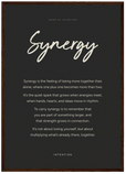 Synergy Word of Intention Framed print A2 (42 x 59.4 cm) Dark wood frame Carbon paper