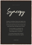 Synergy Word of Intention Framed print 50x70 cm / 20x28″ Dark wood frame Carbon paper