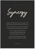 Synergy Word of Intention Framed print 70x100 cm / 28x40″ Black frame Carbon paper