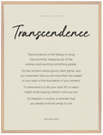 Transcendence Word of Intention Framed print 60x80 cm / 24x32″ Wood frame Linen paper