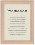 Transcendence Word of Intention Framed print 13x18 cm / 5x7″ Wood frame Linen paper