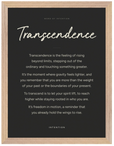 Transcendence Word of Intention Framed print 30x40 cm / 12x16″ Wood frame Carbon paper