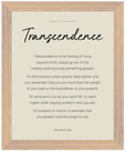 Transcendence Word of Intention Framed print 40x50 cm / 16x20″ Wood frame Linen paper