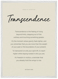 Transcendence Word of Intention Framed print 50x70 cm / 20x28″ White frame Linen paper