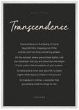 Transcendence Word of Intention Framed print A1 (59.4 x 84.1 cm) White frame Carbon paper