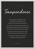 Transcendence Word of Intention Framed print 70x100 cm / 28x40″ White frame Carbon paper