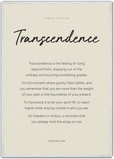 Transcendence Word of Intention Framed print 70x100 cm / 28x40″ White frame Linen paper