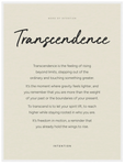 Transcendence Word of Intention Framed print 60x80 cm / 24x32″ White frame Linen paper