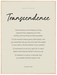 Transcendence Word of Intention Framed print 60x80 cm / 24x32″ Wood frame Linen paper