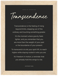 Transcendence Word of Intention Framed print 13x18 cm / 5x7″ Wood frame Carbon paper