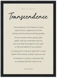 Transcendence Word of Intention Framed print 21x29.7 cm / 8x12" Black frame Linen paper