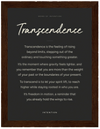 Transcendence Word of Intention Framed print 30x40 cm / 12x16″ Dark wood frame Carbon paper