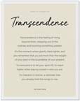 Transcendence Word of Intention Framed print 30x40 cm / 12x16″ White frame Linen paper