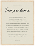 Transcendence Word of Intention Framed print 30x40 cm / 12x16″ Wood frame Linen paper
