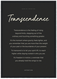 Transcendence Word of Intention Framed print A3 (29.7 x 42 cm) Black frame Carbon paper