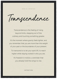 Transcendence Word of Intention Framed print A3 (29.7 x 42 cm) Black frame Linen paper