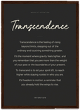Transcendence Word of Intention Framed print A3 (29.7 x 42 cm) Dark wood frame Carbon paper