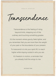 Transcendence Word of Intention Framed print A3 (29.7 x 42 cm) Wood frame Linen paper