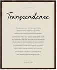 Transcendence Word of Intention Framed print 40x50 cm / 16x20″ Dark wood frame Linen paper