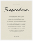 Transcendence Word of Intention Framed print 40x50 cm / 16x20″ White frame Linen paper