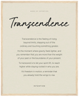 Transcendence Word of Intention Framed print 40x50 cm / 16x20″ Wood frame Linen paper