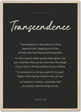 Transcendence Word of Intention Framed print A2 (42 x 59.4 cm) Wood frame Carbon paper