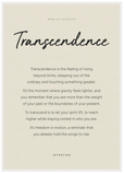 Transcendence Word of Intention Framed print A1 (59.4 x 84.1 cm) White frame Linen paper