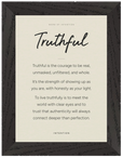 Truthful Word of Intention Framed print 13x18 cm / 5x7″ Black frame Linen paper