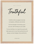 Truthful Word of Intention Framed print 30x40 cm / 12x16″ Wood frame Linen paper
