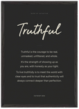 Truthful Word of Intention Framed print A2 (42 x 59.4 cm) Black frame Carbon paper