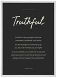 Truthful Word of Intention Framed print A2 (42 x 59.4 cm) White frame Carbon paper