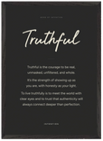 Truthful Word of Intention Framed print 50x70 cm / 20x28″ Black frame Carbon paper
