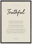 Truthful Word of Intention Framed print 50x70 cm / 20x28″ Black frame Linen paper