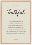 Truthful Word of Intention Framed print 50x70 cm / 20x28″ Wood frame Linen paper