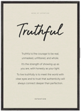 Truthful Word of Intention Framed print A1 (59.4 x 84.1 cm) Black frame Linen paper