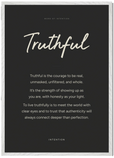 Truthful Word of Intention Framed print A1 (59.4 x 84.1 cm) White frame Carbon paper