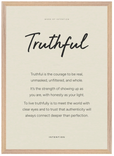 Truthful Word of Intention Framed print 70x100 cm / 28x40″ Wood frame Linen paper