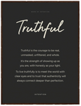 Truthful Word of Intention Framed print 60x80 cm / 24x32″ Dark wood frame Carbon paper
