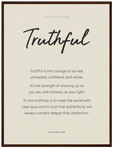Truthful Word of Intention Framed print 60x80 cm / 24x32″ Dark wood frame Linen paper