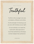 Truthful Word of Intention Framed print 13x18 cm / 5x7″ Wood frame Linen paper