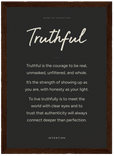 Truthful Word of Intention Framed print 21x29.7 cm / 8x12" Dark wood frame Carbon paper