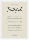 Truthful Word of Intention Framed print 21x29.7 cm / 8x12" White frame Linen paper