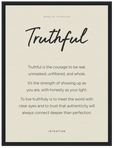 Truthful Word of Intention Framed print 30x40 cm / 12x16″ Black frame Linen paper